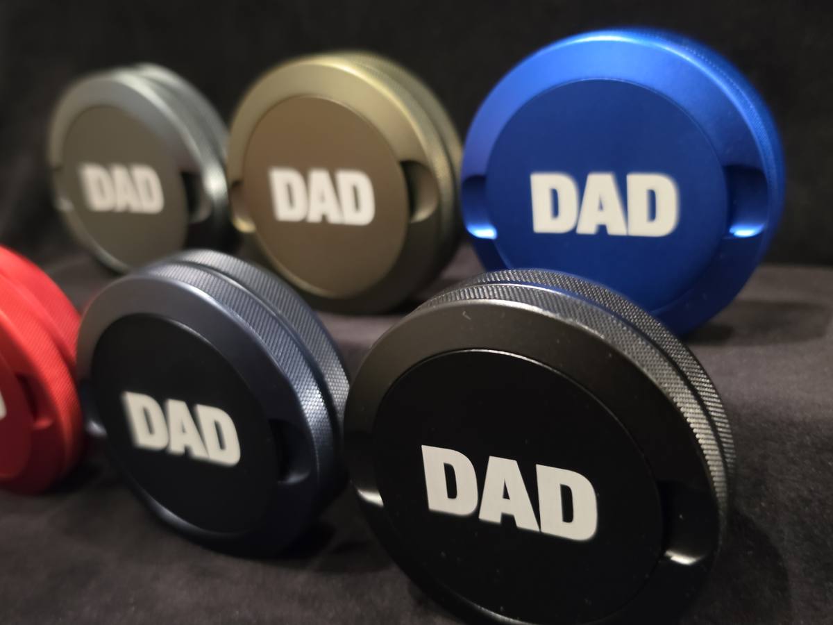 DAD engraved cans, close lineup